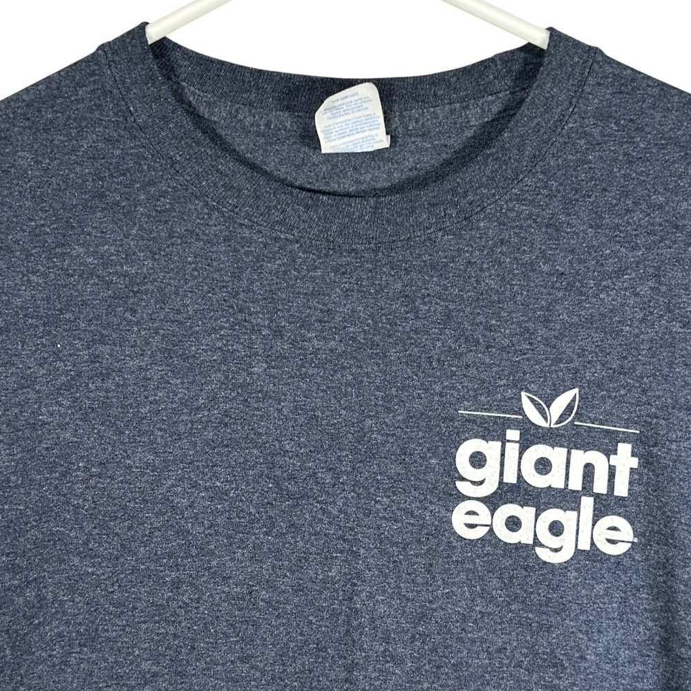 Port & Company Giant Eagle Mens Small Gray Graphic T-Shirt Employee Uniform Logo